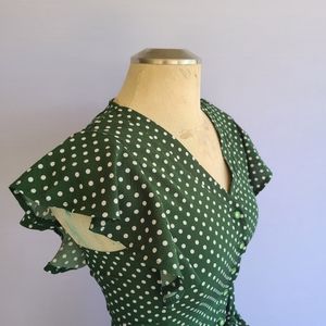 Green poka dot dress no tags